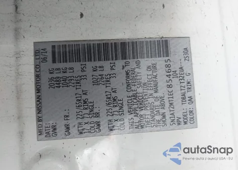 2014 Nissan Rogue Sv from USA, damaged, VIN 5N1AT2MT1EC854685